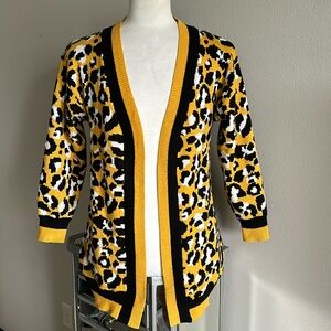 Cutie Patootie | Juniors Cheetah Print Cardigan Sweater - Size L